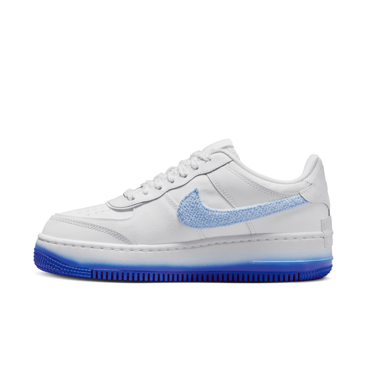 Womens Nike Air Force 1 Shadow Chenille Swoosh Blue Tint