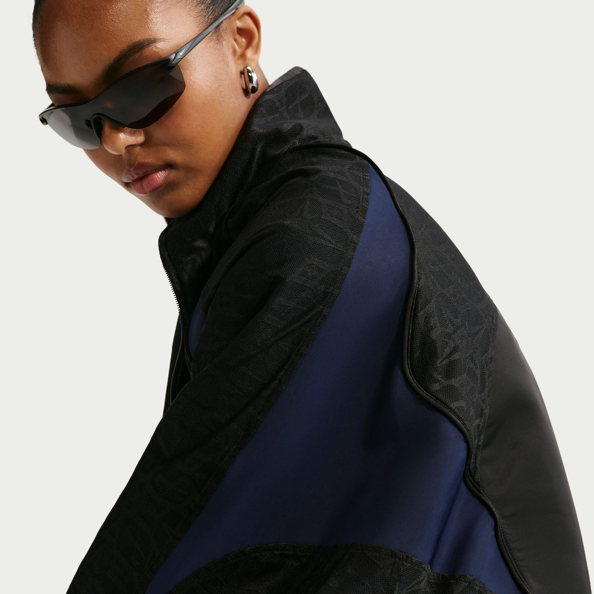 Womens Nike Oversized Lace Track Jacket Black