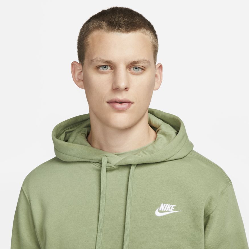 Mens Nike Sportswear Club Fleece Pullover Hoodie Oil Green